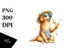 Cute Rabbit in Beachwear, Transparent PNG Product Image 1