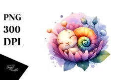 Colorful Baby Snail Sleeping | Sublimation | Clipart Product Image 3