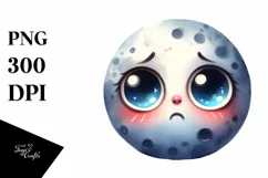 Confused Moon Clipart, High-Res PNG Product Image 3