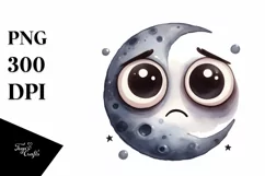 Confused Moon Clipart, High-Res PNG Product Image 3