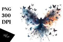 Vintage Bird Butterfly, Pastel PNG Product Image 1