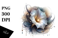 Morning Glory Watercolor Splash | Sublimation | Clipart Product Image 1