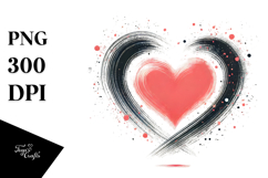 Simple Paintbrush Style Heart, PNG Product Image 1