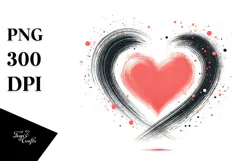Simple Paintbrush Style Heart, PNG Product Image 1