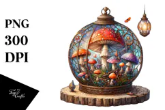 Detailed Stained Mushroom Watercolor Splash PNG Product Image 1