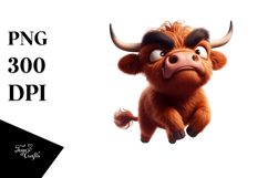 Ridiculously Cute Highland Cow Jumping, High-Res PNG Product Image 1
