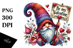 Detailed Gnome with &quot;Be My Valentine&quot; PNG Product Image 1