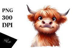 Happy Highland Cow Clipart, High-Res PNG Product Image 3