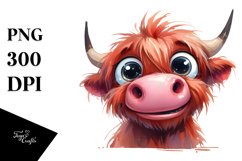 Happy Highland Cow Clipart, High-Res PNG Product Image 3