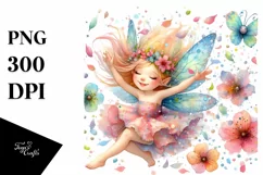 Tumbling Fairy Watercolor | Clipart Product Image 3