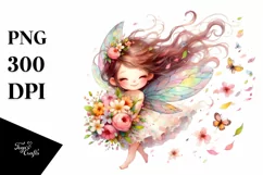 Tumbling Fairy Watercolor | Clipart Product Image 1