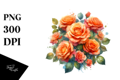 Vibrant Orange Roses PNG Product Image 1