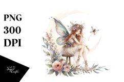Washed Watercolor Boho Fairy | Sublimation | Clipart Product Image 1