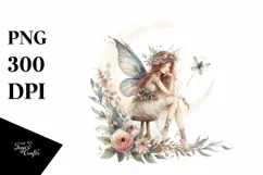 Washed Watercolor Boho Fairy | Sublimation | Clipart Product Image 1