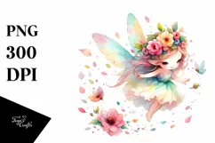 Watercolor Cute Fairy Sticker | Clipart Product Image 3