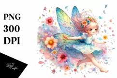 Watercolor Cute Fairy Sticker | Clipart Product Image 3