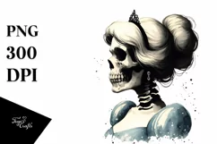 Skull with Hair, Cinderella Style PNG Product Image 3