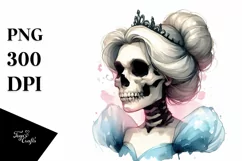 Skull with Hair, Cinderella Style PNG Product Image 3
