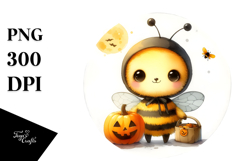 Cute Baby Bee on Star for Halloween PNG Product Image 1