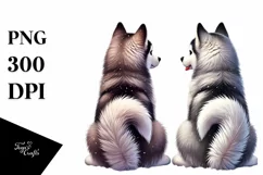 Siberian Husky with Heart, PNG Product Image 1