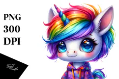 Cute Unicorn Cool Haircut PNG Product Image 1