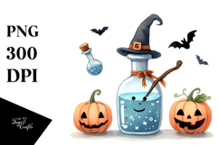 Funny Halloween Clipart with Elixir PNG Product Image 1