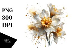 Abstract Shiny Golden Watercolor Clipart Product Image 3