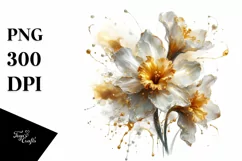 Abstract Shiny Golden Watercolor Clipart Product Image 3