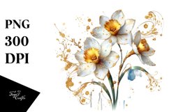 Abstract Shiny Golden Watercolor Clipart Product Image 1