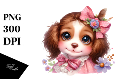 Cute Baby Brittany with Big Eyes PNG Product Image 1