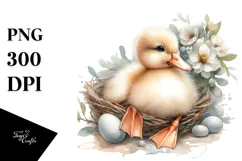 Cute Baby Duck Sitting, High-Res PNG Product Image 1