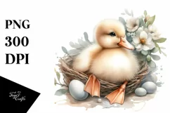 Cute Baby Duck Sitting, High-Res PNG Product Image 1
