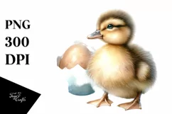 Cute Baby Duck Sitting, High-Res PNG Product Image 1