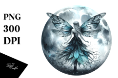 Gothic Fairy on Moon PNG Product Image 1