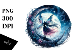Gothic Fairy on Moon PNG Product Image 1