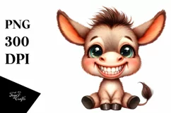 Funny Baby Donkey Sitting Eyes Clipart Product Image 3
