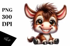 Funny Baby Donkey Sitting Eyes Clipart Product Image 3