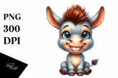 Funny Baby Donkey Sitting Eyes Clipart Product Image 3