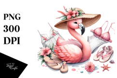 baby flamingo in Beachwear, PNG Product Image 1
