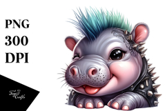 Cute Baby Hippo, High-Res PNG Product Image 1