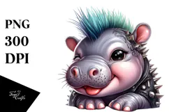 Cute Baby Hippo, High-Res PNG Product Image 1