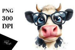 Cow Funny es Cow Portrait | Clipart Product Image 1