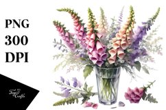 Large Foxglove Watercolor | Clipart Product Image 3