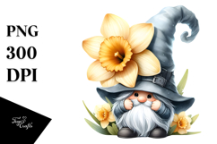 Cute Gnome with Narcissus PNG Product Image 1