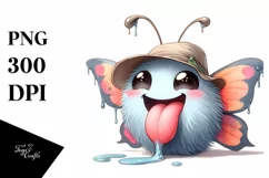 Butterfly Dripping Tongue Out | Clipart Product Image 1
