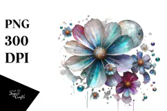 Cosmos Watercolor Splash PNG Product Image 1