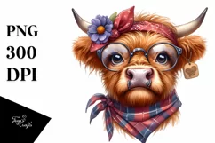 Cow Goofy Flower Cow Portrait | Clipart Product Image 3