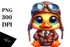 Vibrant Baby Duck with Aviator Suit PNG Product Image 1