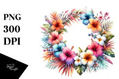 Colorful Hawaiian Flowers, Watercolor Product Image 1