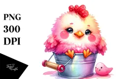 Colorful Chicken in Bubbly Bucket PNG Product Image 1